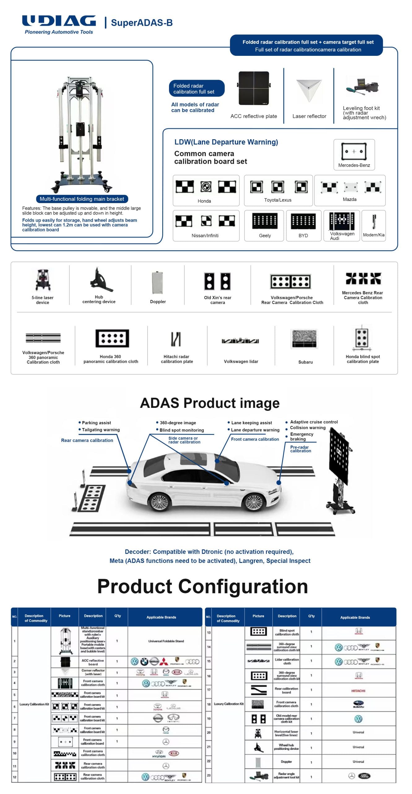 UDIAG SuperADAS-B | Kit Calibration ADAS Complet