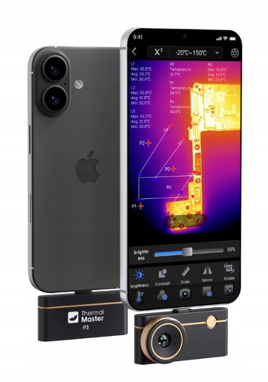 P3 | Caméra Thermique Smartphone — 512×384 · Macro 8mm · Zoom 15x · 26g