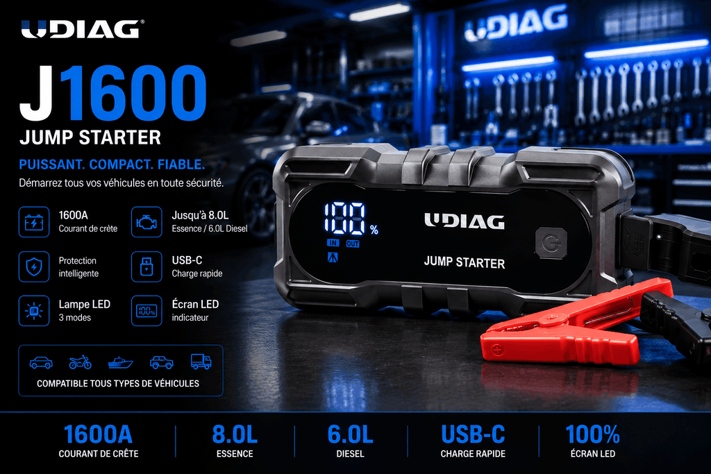 UDIAG J1600 Booster Démarreur Portable