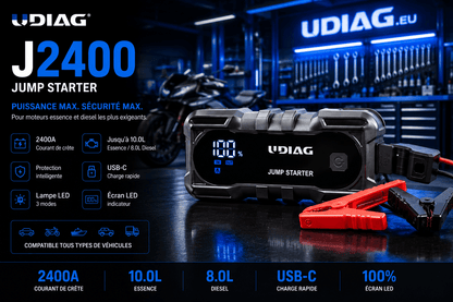 UDIAG J2400 Booster Démarreur Portable